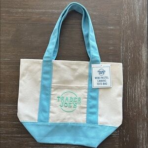 Mini Pastel Canvas Tote Bags - Baby Blue